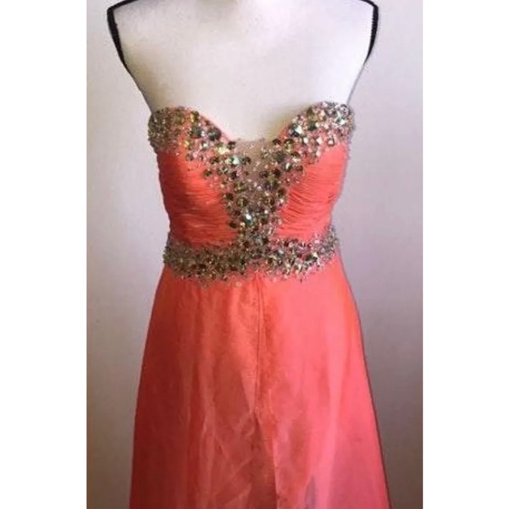 Orange Rhinestone Dress - Picture 3 of 5
